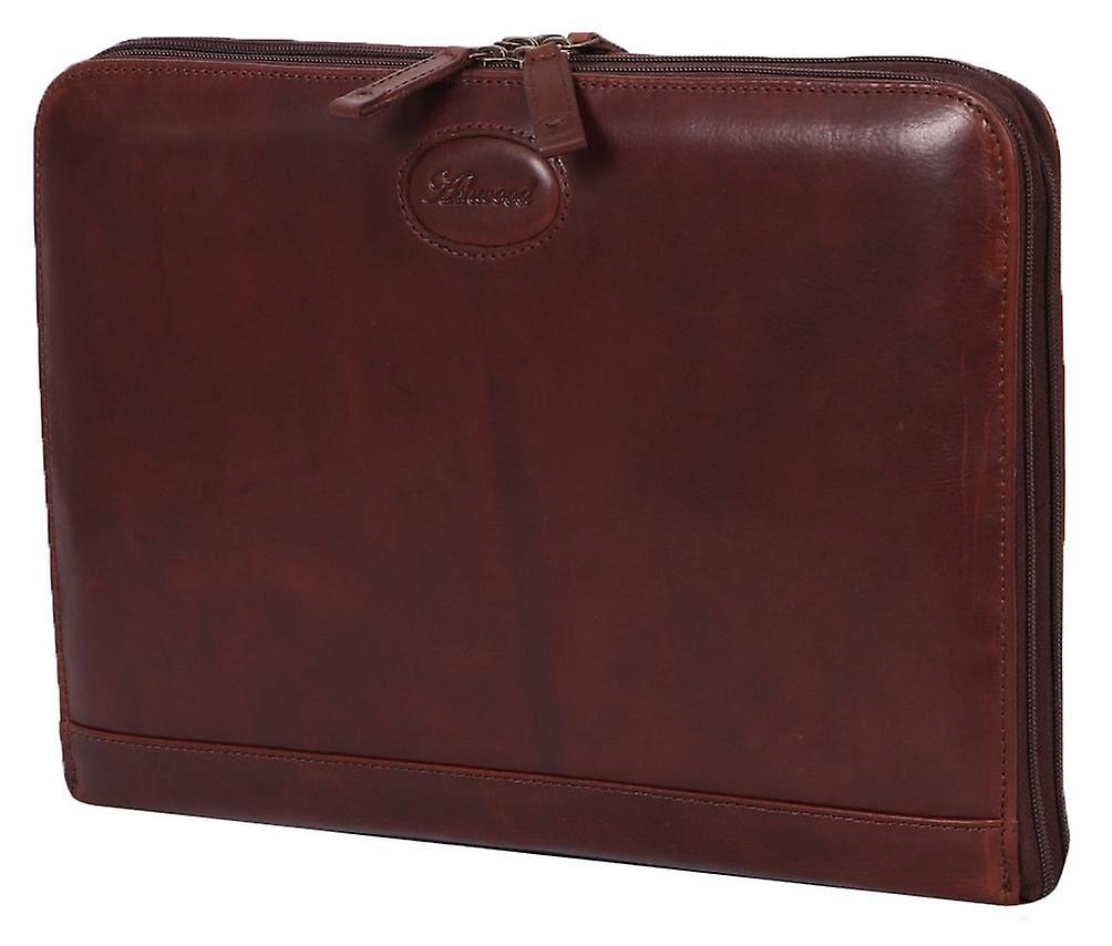 Ashwood Leather A4 Double Zip Tablet Organiser - Brown