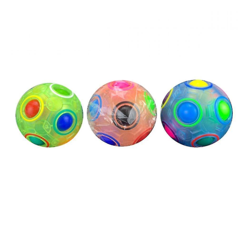 3pcs Rainbow Ball Decompression Luminous Top