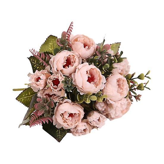 Simulation Flower Wide Application Home Improvement Space-saving Bouquet 9 Heads Artificial Peony Flowers Beautiful Non-fading