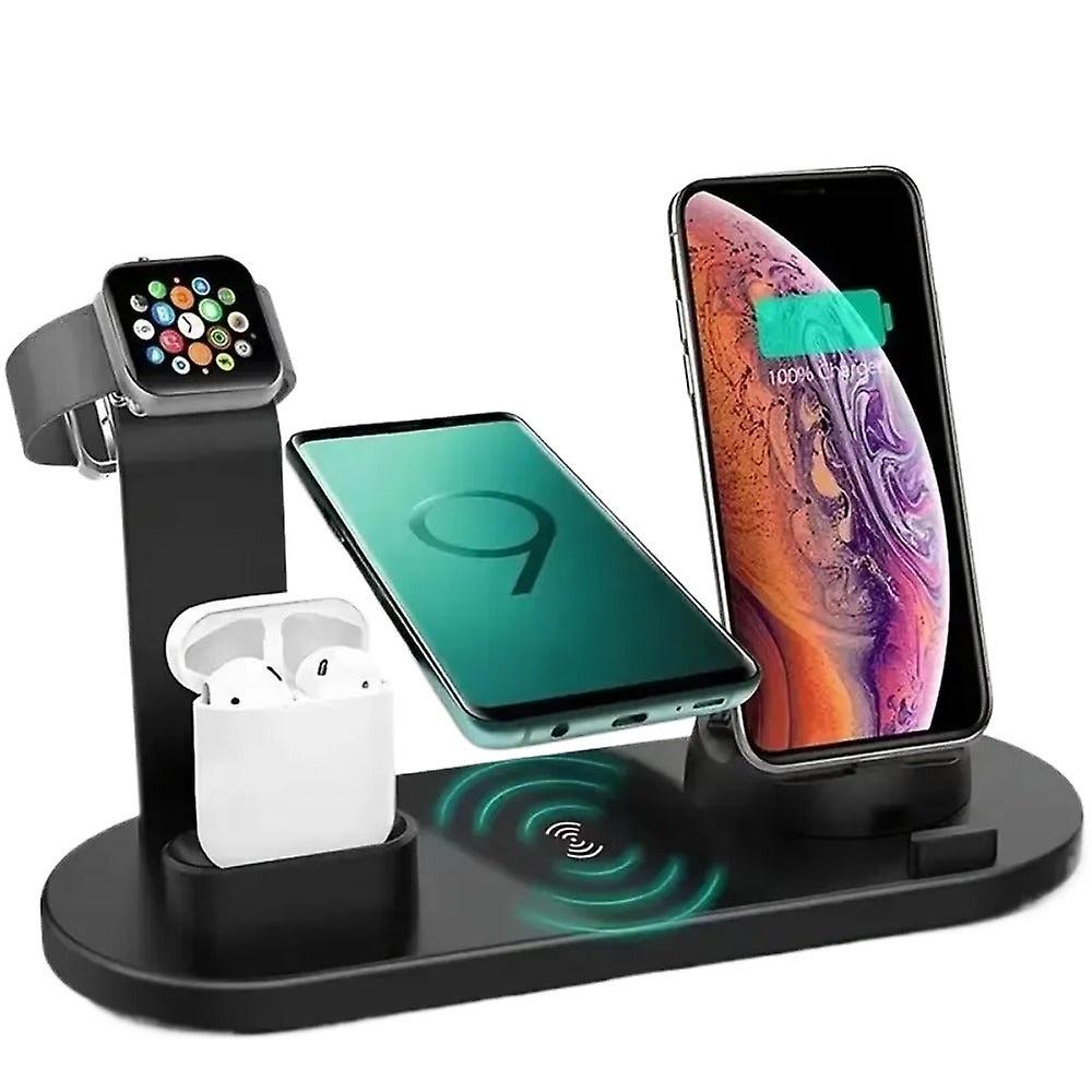 5-In-1 Wireless Charger Stand For Iphone, Apple Watch, Airpods - Fast Charging Dock Station