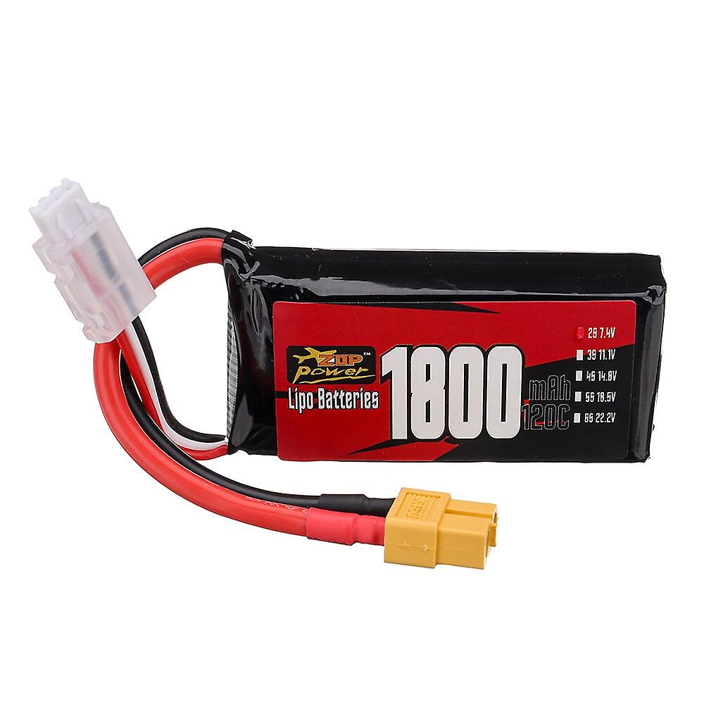 ZOP Power 2S 7.4V 1800mAh 120C 13.32Wh LiPo Battery XT60 Plug for RC Drone