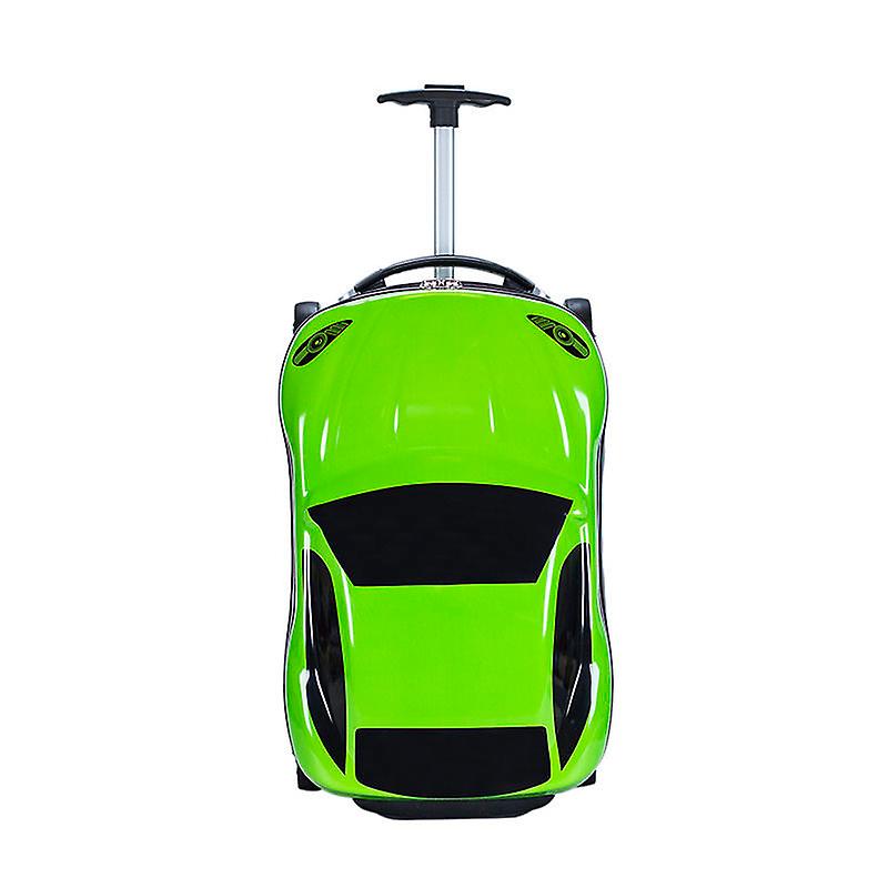 Redkid Neues 3d cartoon auto trolley gepäck kinder rollendes gepäck handgepäck mit rad kabine trolley fall für kinder geschenk grün 18inch