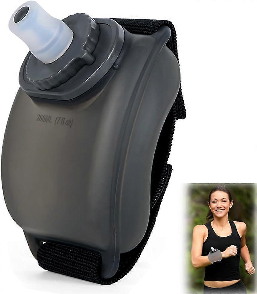 Daezery流水ボトルハンドヘルド、調節可能な手首スポーツウォーターボトル、旅行キャンプロッククライミングジョギン用の再利用可能な漏れ防止シリコン水差し