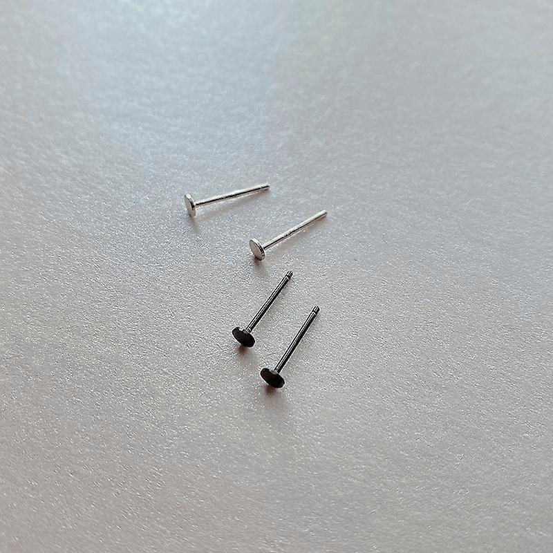 Temperament simple Ear studs small ear sticks,2pairs-black,silver