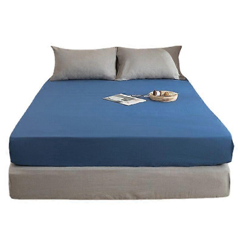 Classic fitted sheet -(blue- 180 x 200 cm)