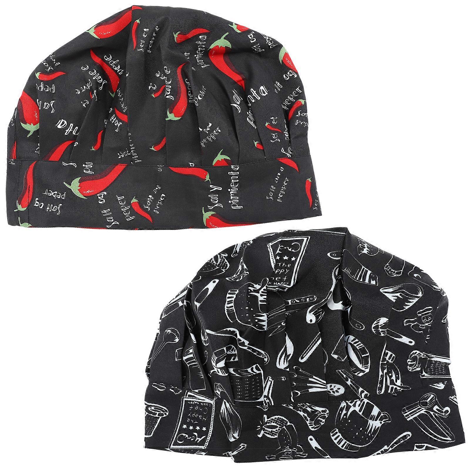 2 Pcs Men Caps Hats Chef Beanie Caps Chef Beanie Personalized Chef Hat Kitchen Cooking Hat