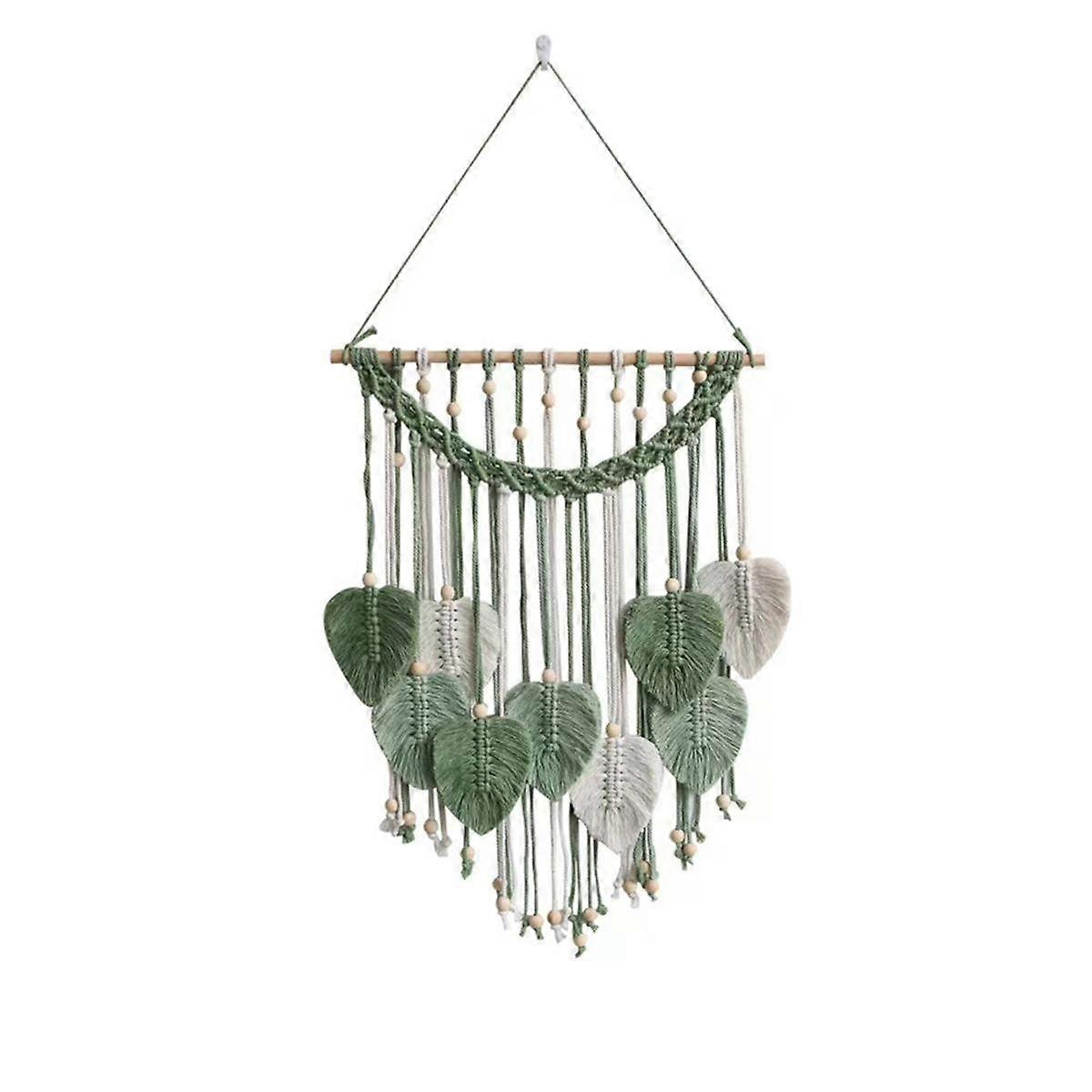 나뭇잎 태피스트리 벽걸이 장식 짠 나뭇잎 장식 수제 벽 예술 장식 벽, B