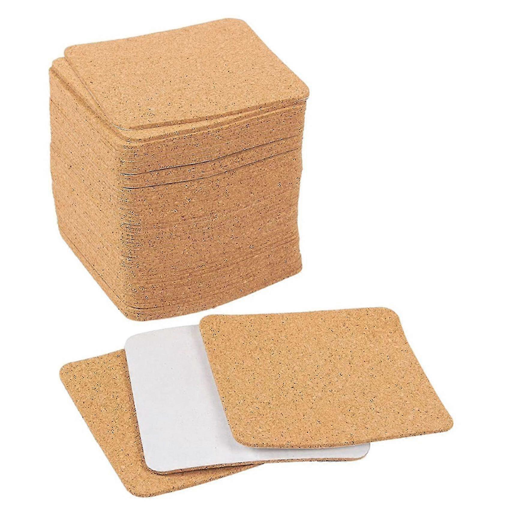 Self-adhesive Cork Coasters,cork Mats Cork Backing Sheets For Coasters And Supplies (50, Square)