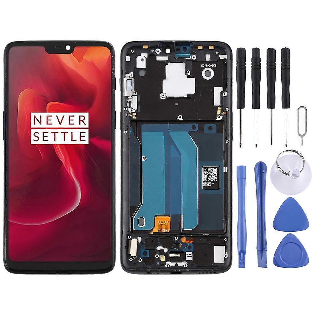 OEM LCD Screen for OnePlus 6 A6000 Digitizer Full Assembly with Frame (Black)