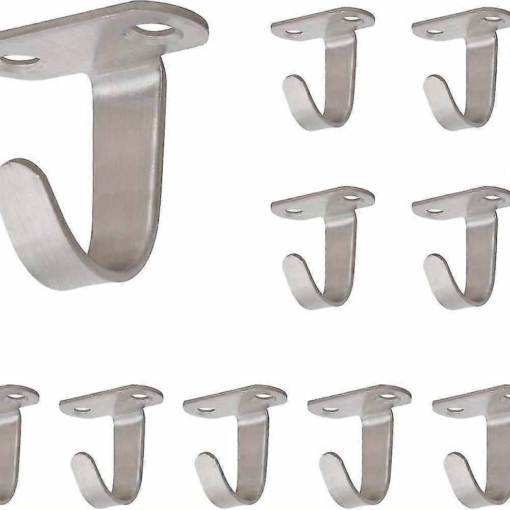 10pcs 스테인레스 스틸 나사 장착 천장 후크, 선반 아래 수건 / 가운 옷 걸이, 헤비 듀티 옷걸이 욕실 캐비닛 차고