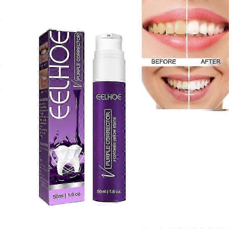 Eelhoe Purple Tooth Beautifying Toothrice Niacinamide Blanchiment Yellow Tooth Enlever les taches -8313461086820