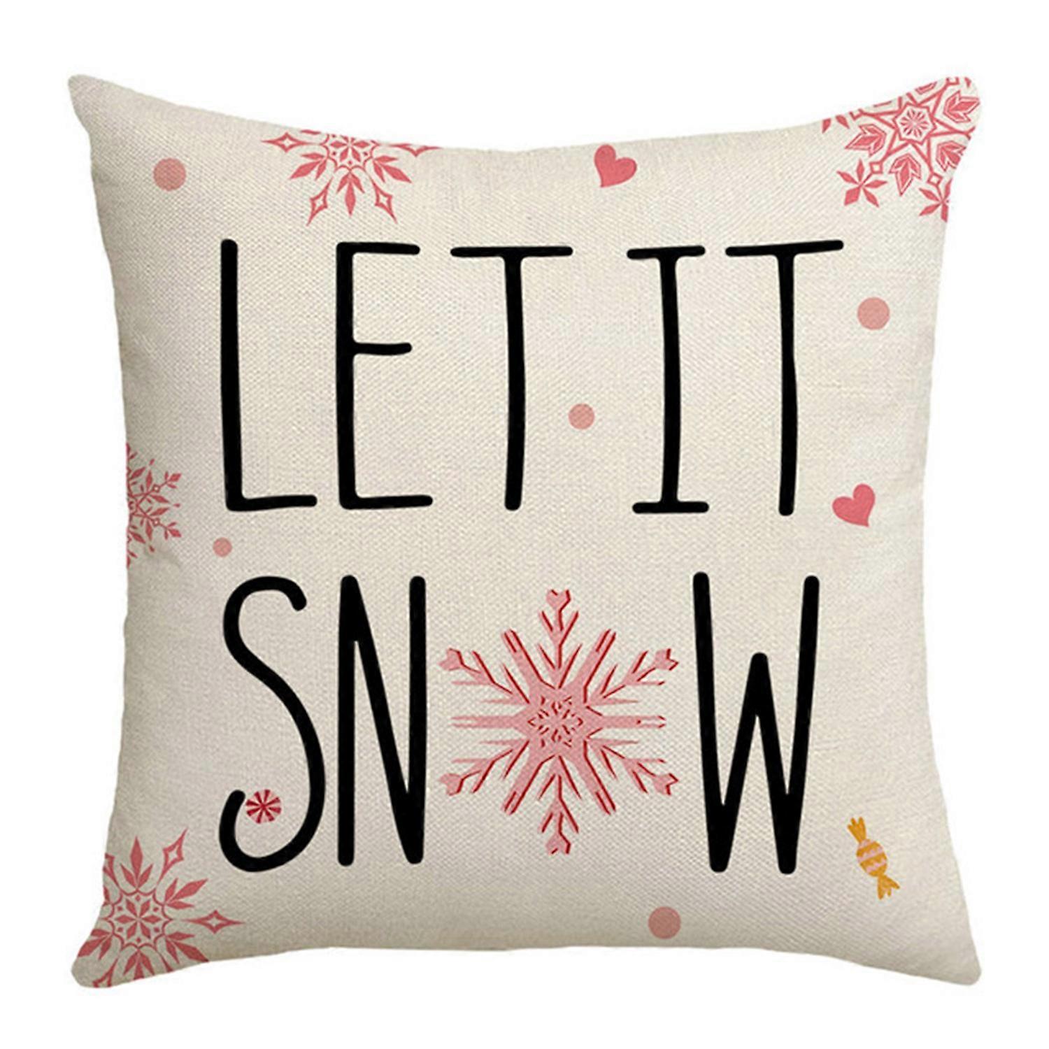 Pillowcase Cartoon Christmas Element Pattern Design Hidden Zipper Non-fading Modern Home Decoration