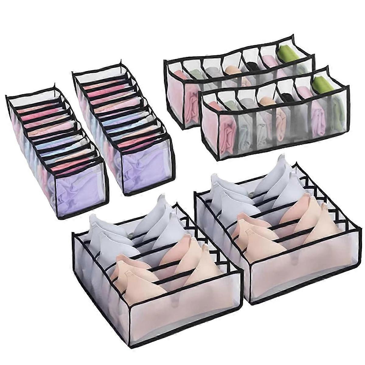 6 Pcs Underwear Drawer Organizer Foldable Storage Box Large Capacity Drawer