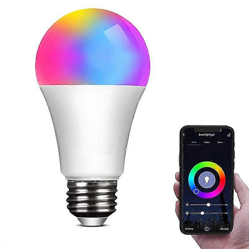 Wifi Smart Bulb E27 9W LED Multicolor RGB + CCT 2700K-6500K, Compatible with Alexa/Google Home, Smart Bulb No Hub Needed [Energy Class F]