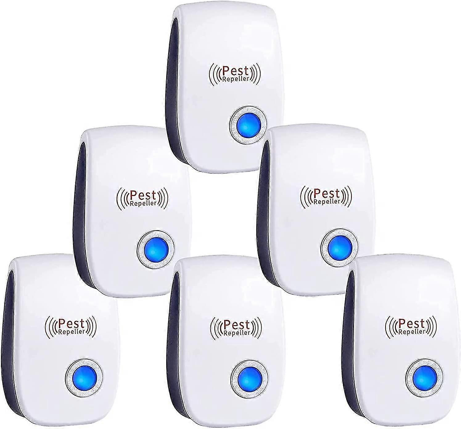Ultrasonic Pest Repeller, 6 Pack Plug-in Insect Repeller, Electronic Mouse And Rat Repeller, Pest Control Insect And Spider Repellent Against Mosquito