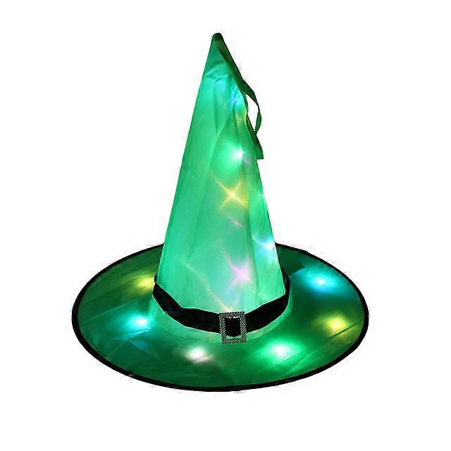 LED Halloween Flashing Light Witch Hat Starry Sky Ghost Festival Dress Up Glowing Elf Ghost Hat Lamp Home Decoration Hanging Lan