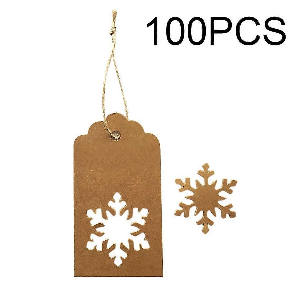 100pcs With String DIY Christmas Gift Tag Brown Paper Holiday Multifunctional