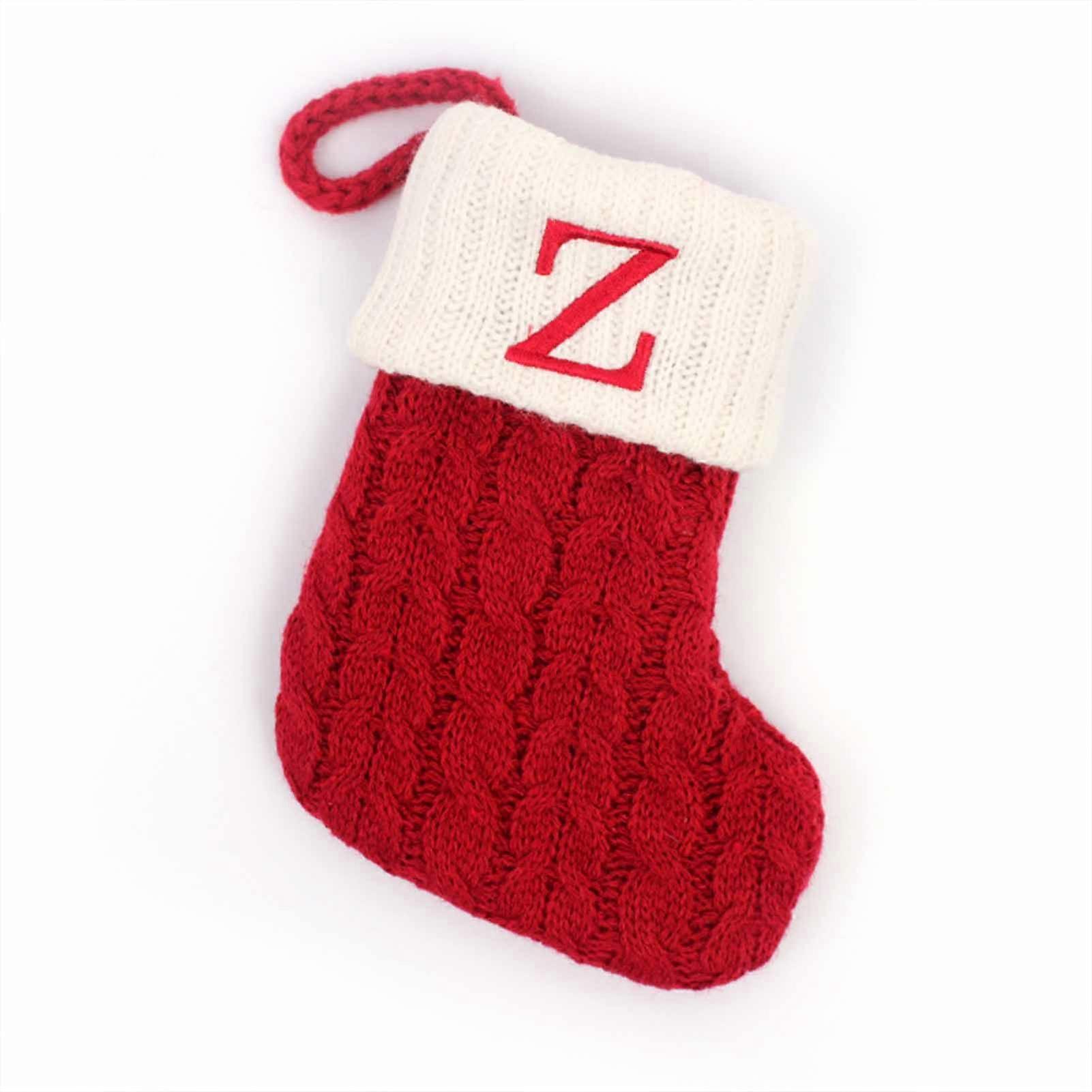 Knitted Christmas Stocking Hanging Classic Christmas Color Printed Stocking for Parties Birthdays and Other Occasions