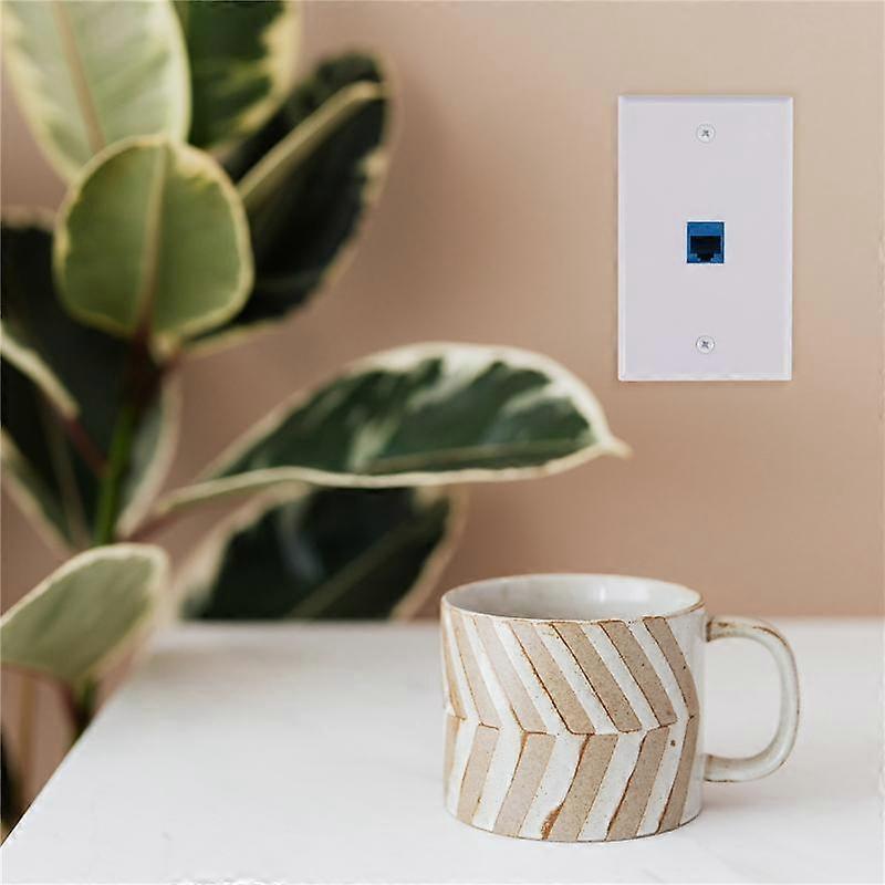 4x Cat6 Ethernet Wall Plate Outlet 1 Port RJ45 Network Female To Female Wall Coupler Jack Plate Whi