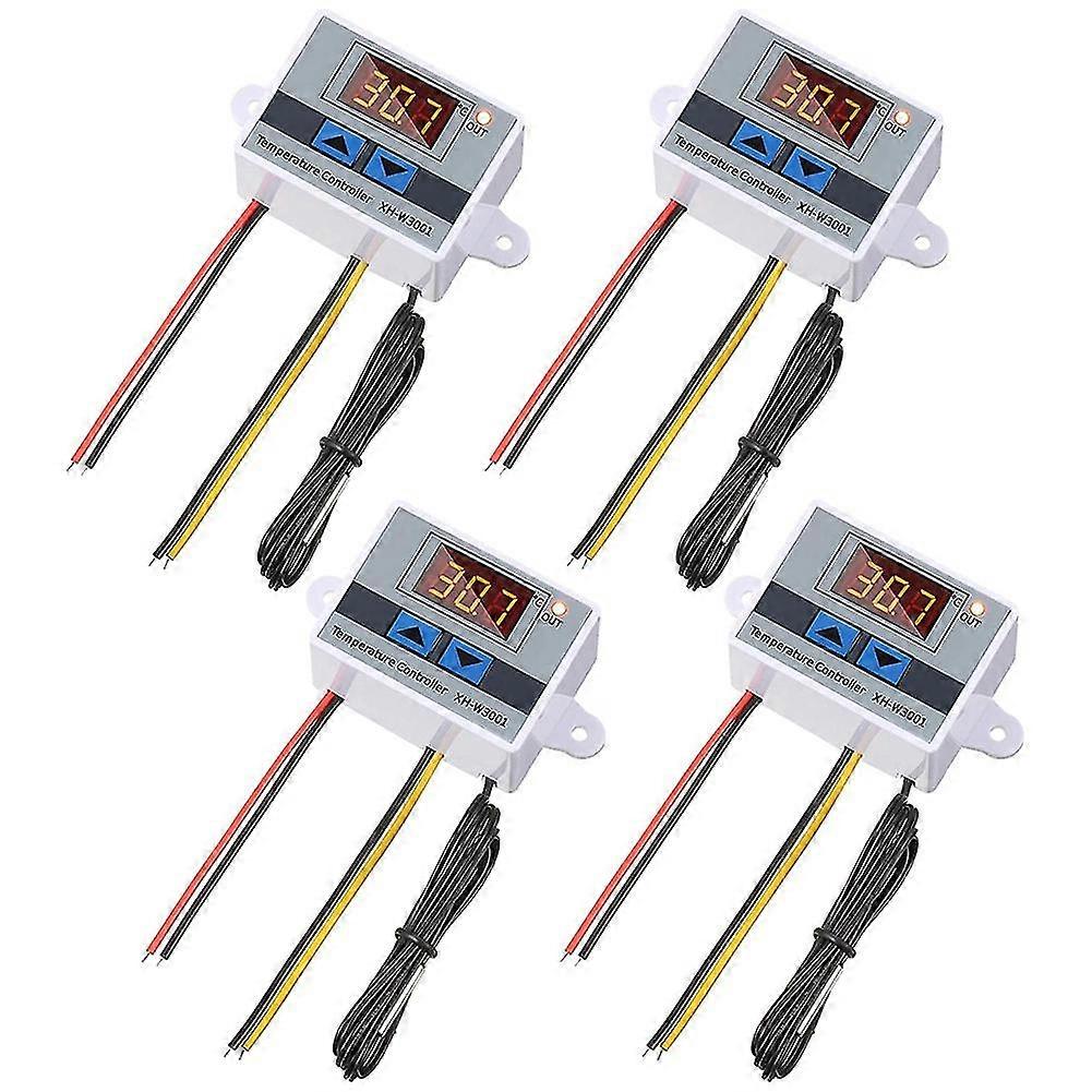 4pc Xh-w3001 Digital Temperature Controller Module Thermostat Switch Waterproof Probe Electronic Th