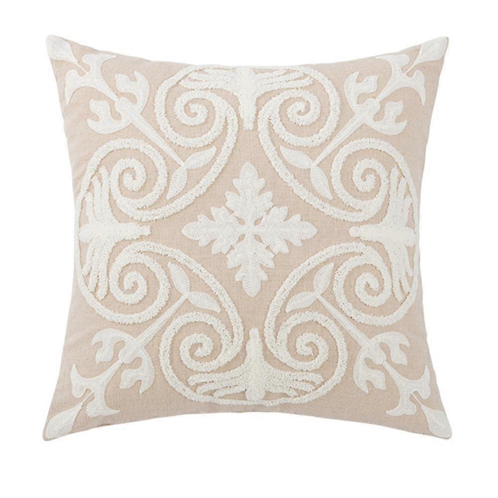 Embroidered Pattern Pillowcase, Simple Textured Cushion Covers, 1pc (45*45cm),Mirror flower