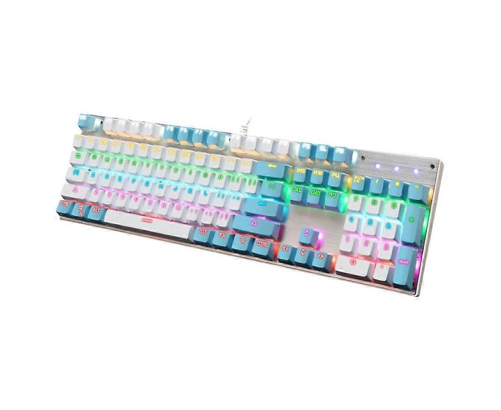 G30 Wired Backlit Splash-proof Mechanical Gaming Keyboard for Desktop Computer - Blue