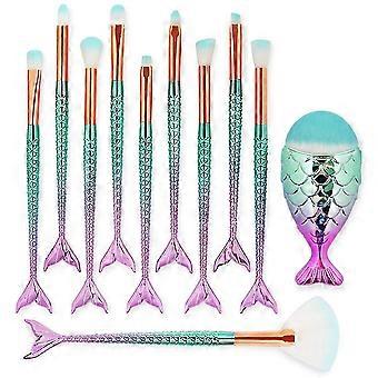 11pcs Make-up Pinsel Set 3D Meerjungfrau Make Up Pinsel Tools Kits