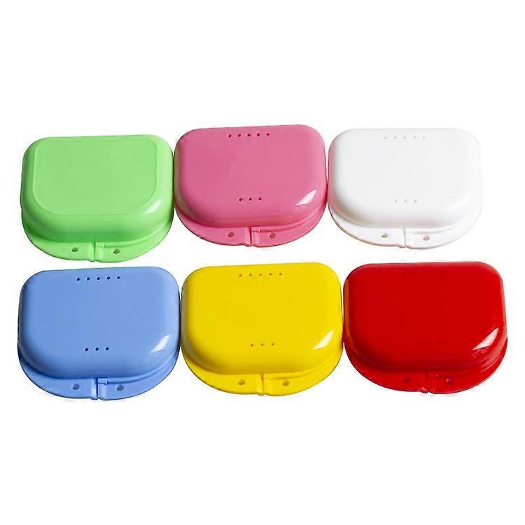 6 Pcs Retainer Case Mouth Guard Case Orthodontic Denture Storage Container (Multicolor)