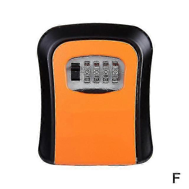 Smart Code Password Key Lock Box Storage Key Wall Mounted Key Safe Box Waterproof Outdoor Keybox 4 Digits Passwords(orange)