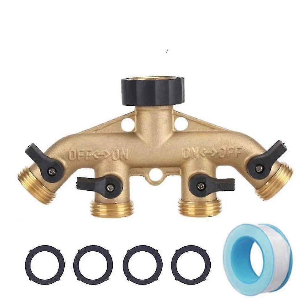 4 Way Garden Hose Splitter Mosadzný adaptér adaptér zavlažovanie adaptéra