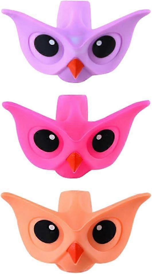 blyantgrep, originale ugle blyantgrep for barn ergonomisk manuskript 3 fingersett for skriving for høyrehendte og venstrehendte (3 stk)