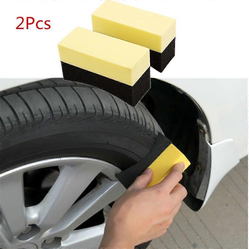 2Pcs Auto Wheels Brush Sponge Tools Applicator Special For Tire Hub Cleaning