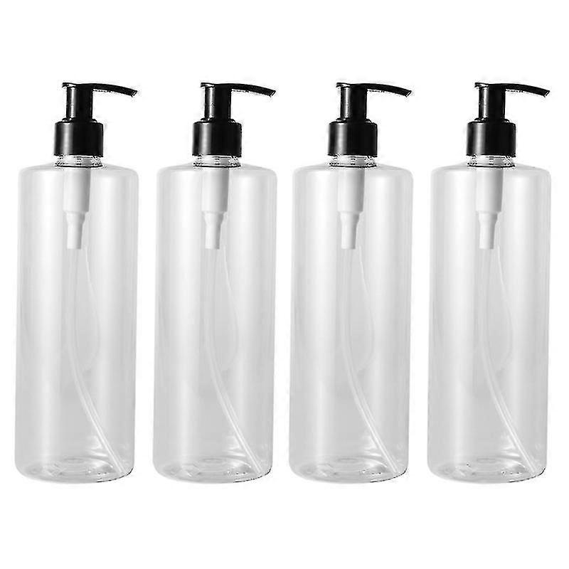 4pcs 500ml Empty Lotion Bottles Containers Plastic Toiletry Bottles Refillable Emulsion Liquid Soap Container Liquid Bottle For Home Travel Random Pum