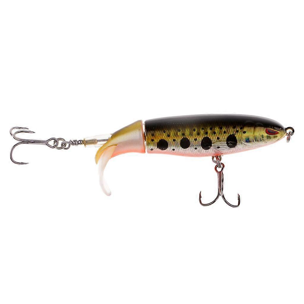 Plopper Whopper 10cm 13,2 g Topwater Köder für Karpfen Wolfsbarsch Angelköder Künstliche Hartköder Weich rotierender flexibler Schwanz Angelgerät Köder