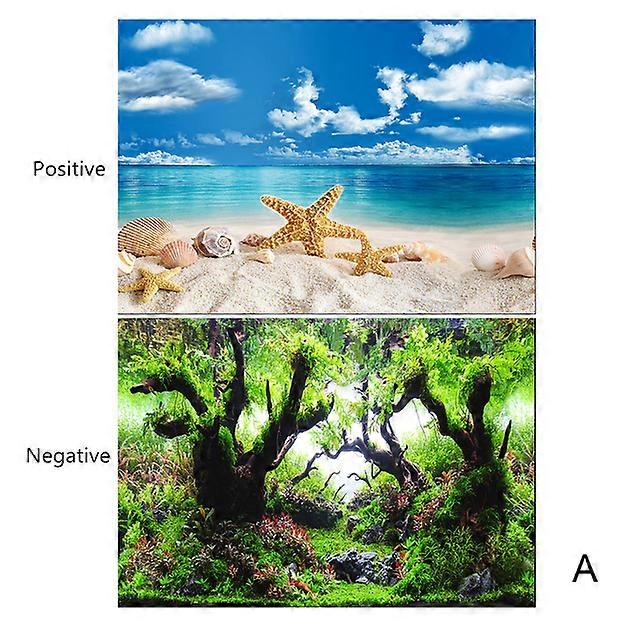Aquarium Background 3D Sticker Double-sided Ocean Landscape Painting Picture Poster for Aquarium Decoration Fish Tank Accessory