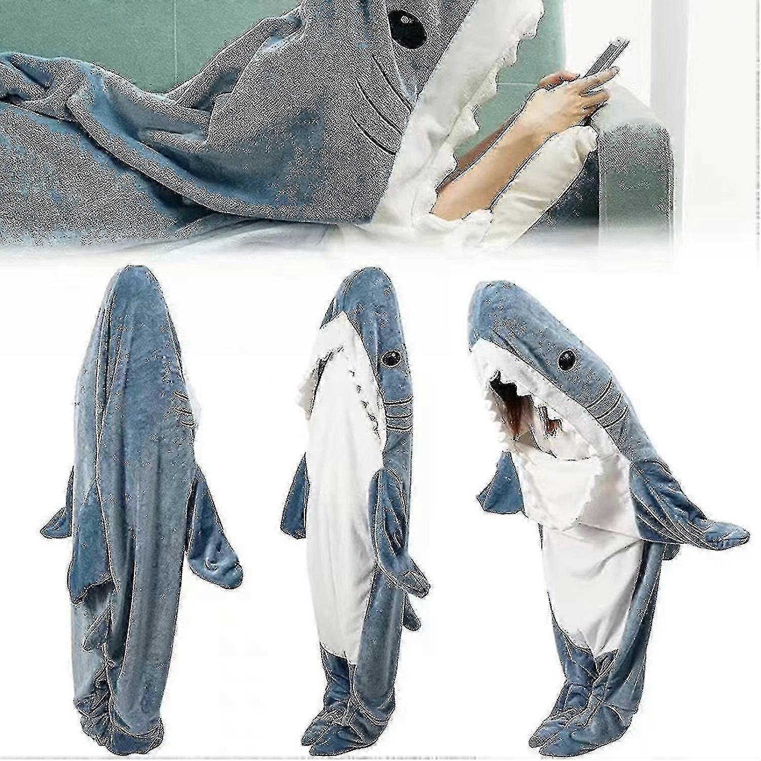 Super Soft Shark Decke Hoodie Erwachsene Shark Decke Kuscheliger Flanell Hoodie-Yvan