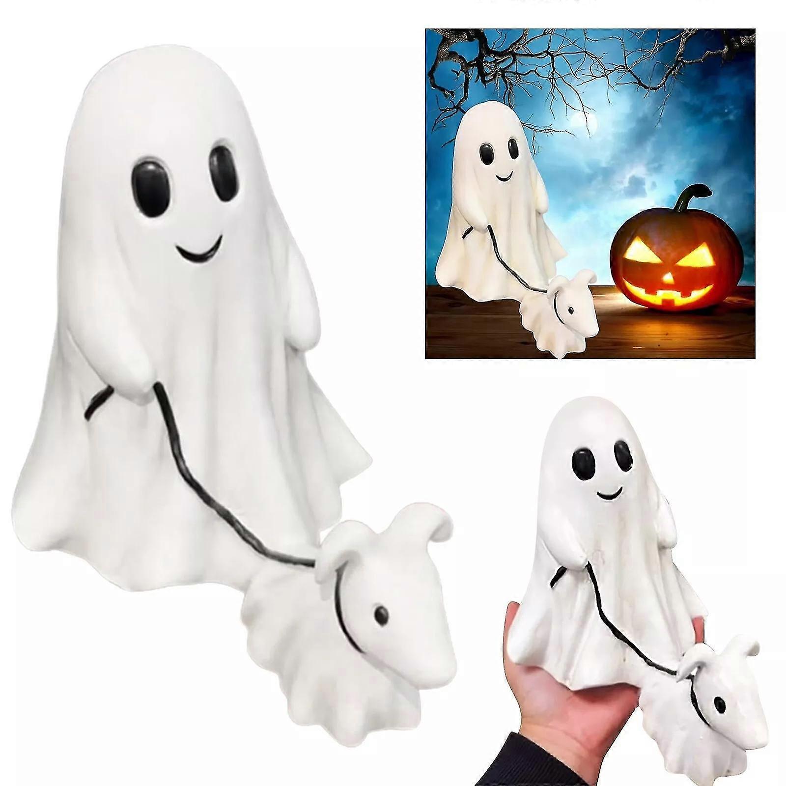 Goblin And Ghoul Ghost Walking Dog,Spooky Ghost Dog Halloween Figurine