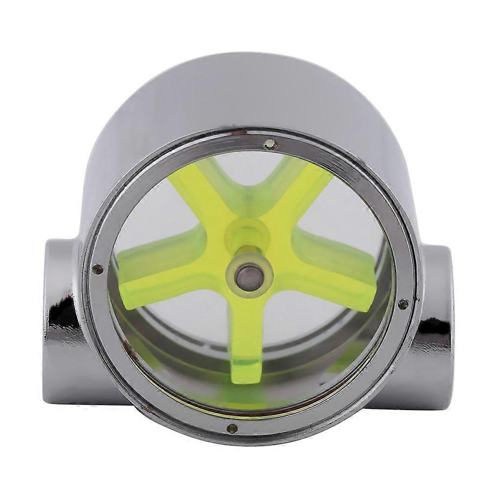 Water Flow Indicator, G1/4" Standard Female to Female Thread Sight Flow Indicator PC Water Cooling Flow Indicator, Yellow
