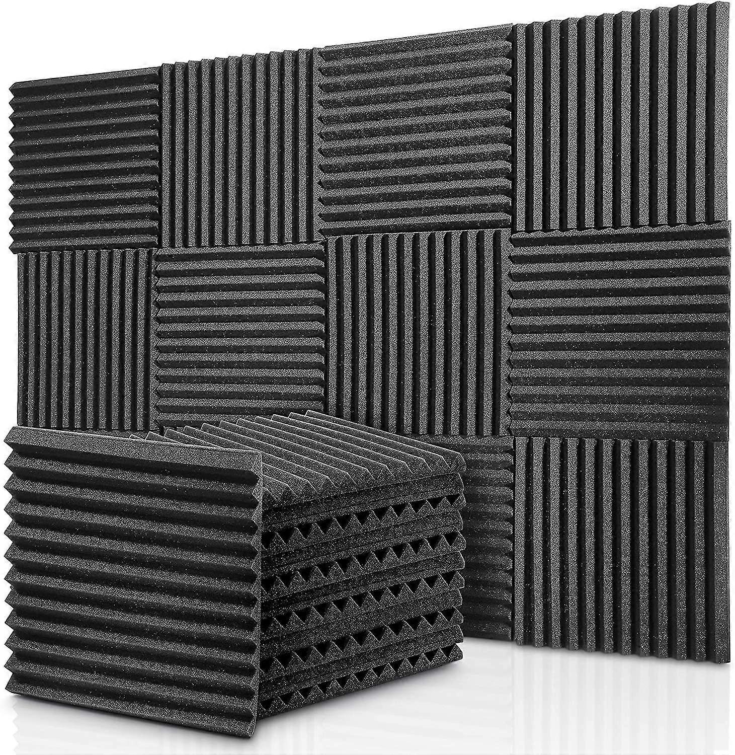 12-pack Acoustic Foam Panels Wedges, Fireproof Soundproofing  Noise Cancelling Foam For Stu