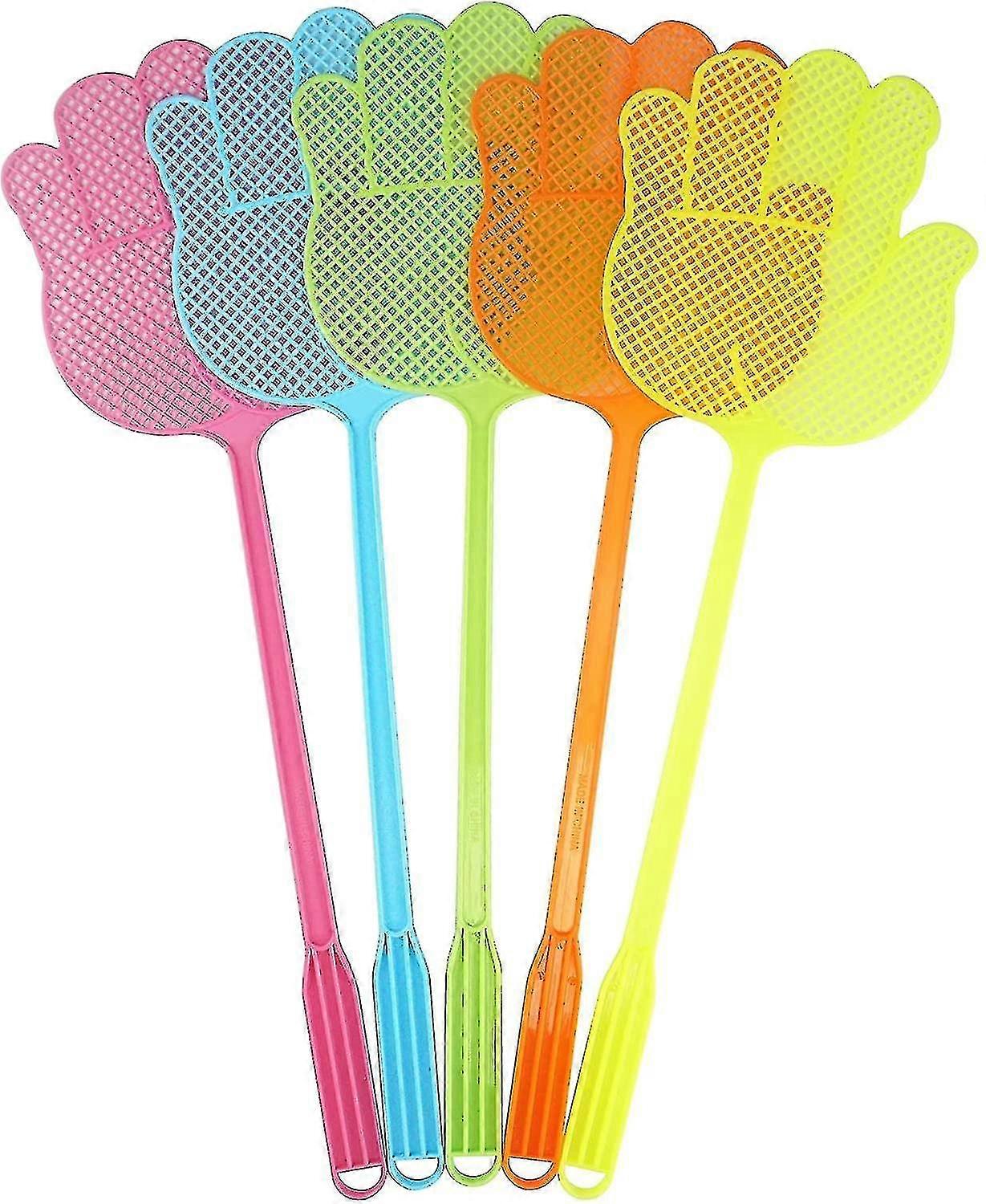 Fly Swatter - منشاة ذبابة مضحكة على شكل يد - متينة - ملونة ، حزمة من 6