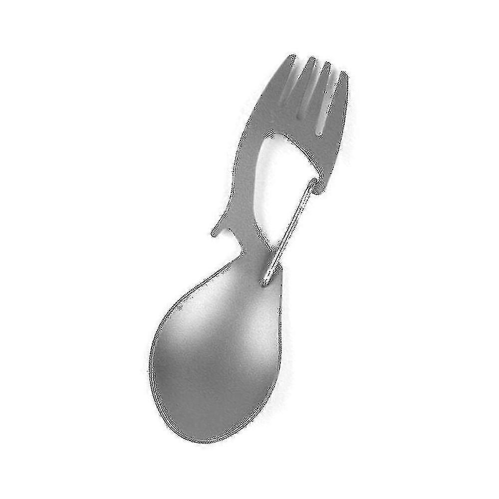 Titanium Camping Tableware Fork Spoon Bottle Opener Outdoor Picnic(1pc)
