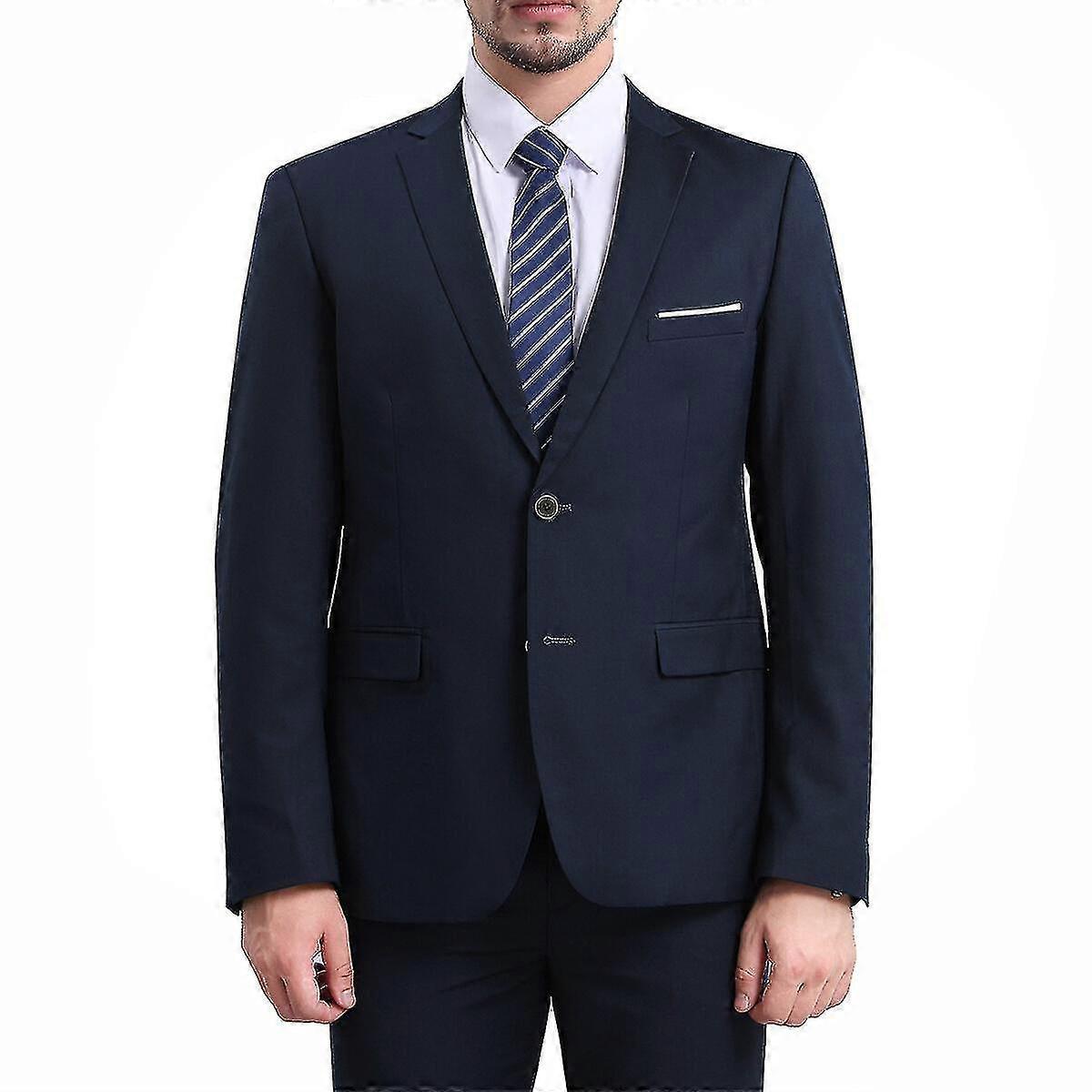 メンズスリムフィット3ピーススーツクラシックビジネスウェディングスーツタキシードブレザーチョッキズボン