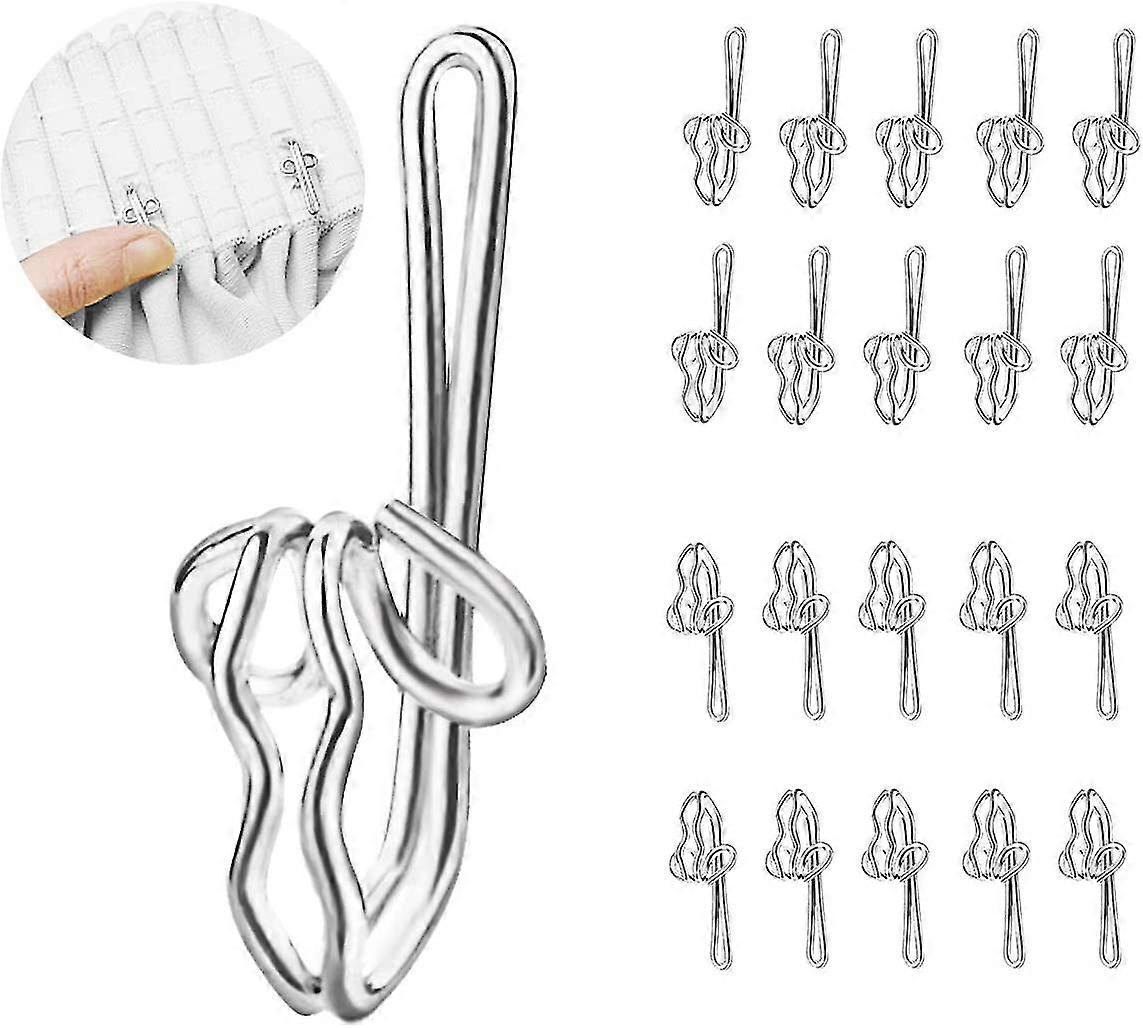 100 Pieces Metal Curtain Hooks, Metal Hooks For Window Curtain And Car Curtain