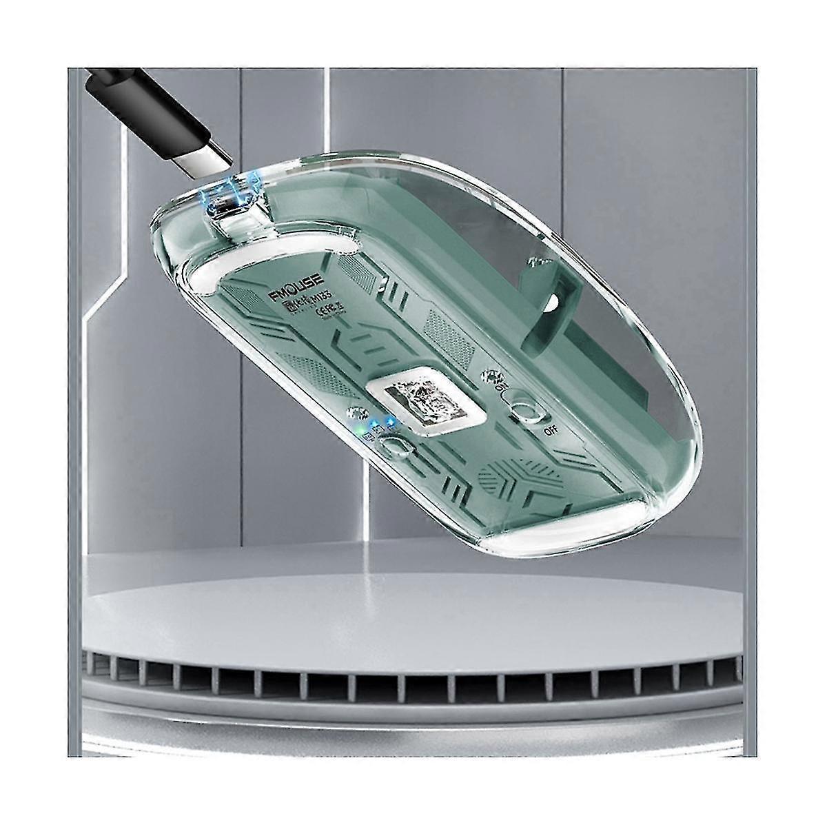 Transparent Gaming Mouse Bluetooth Wireless Mouse With Rgb Light Rechargeable Mouse For Pc Gamer Accessories,a