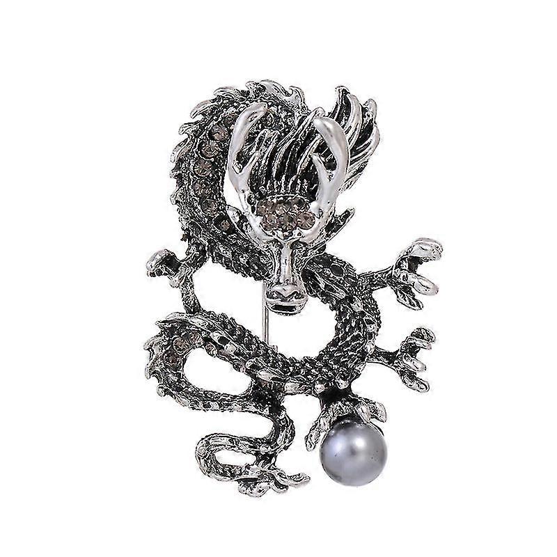 Gothic Dragon Animal Brooch Pin, Chinses Zodiac Dragon Lapel Pin, Dragon Safty Pin for Clothing, Dragon Cool Monster Brooch Pin for Women Men