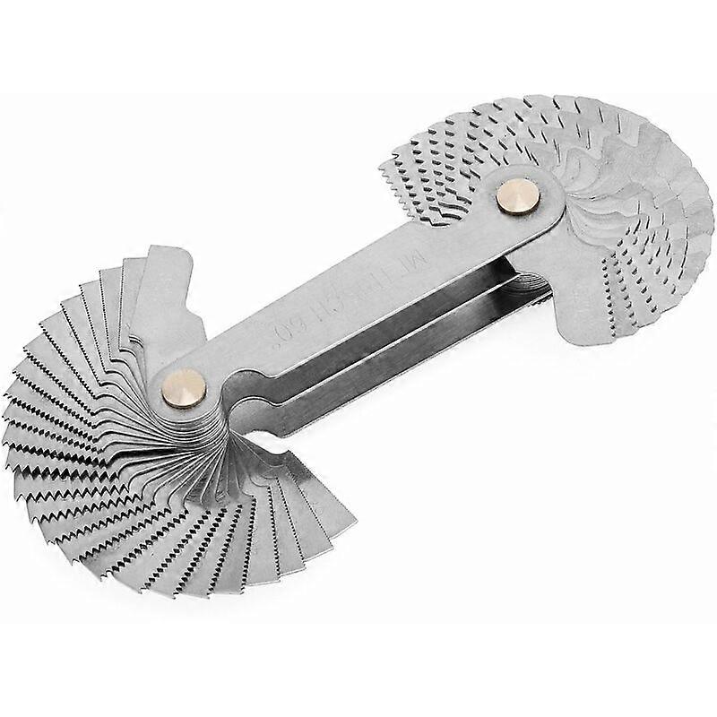 DWW-Stainless Steel Thread Gauge with Metric Thread, Measuring Tool, 55 Degree Thread and 60 Degree Metric Thread