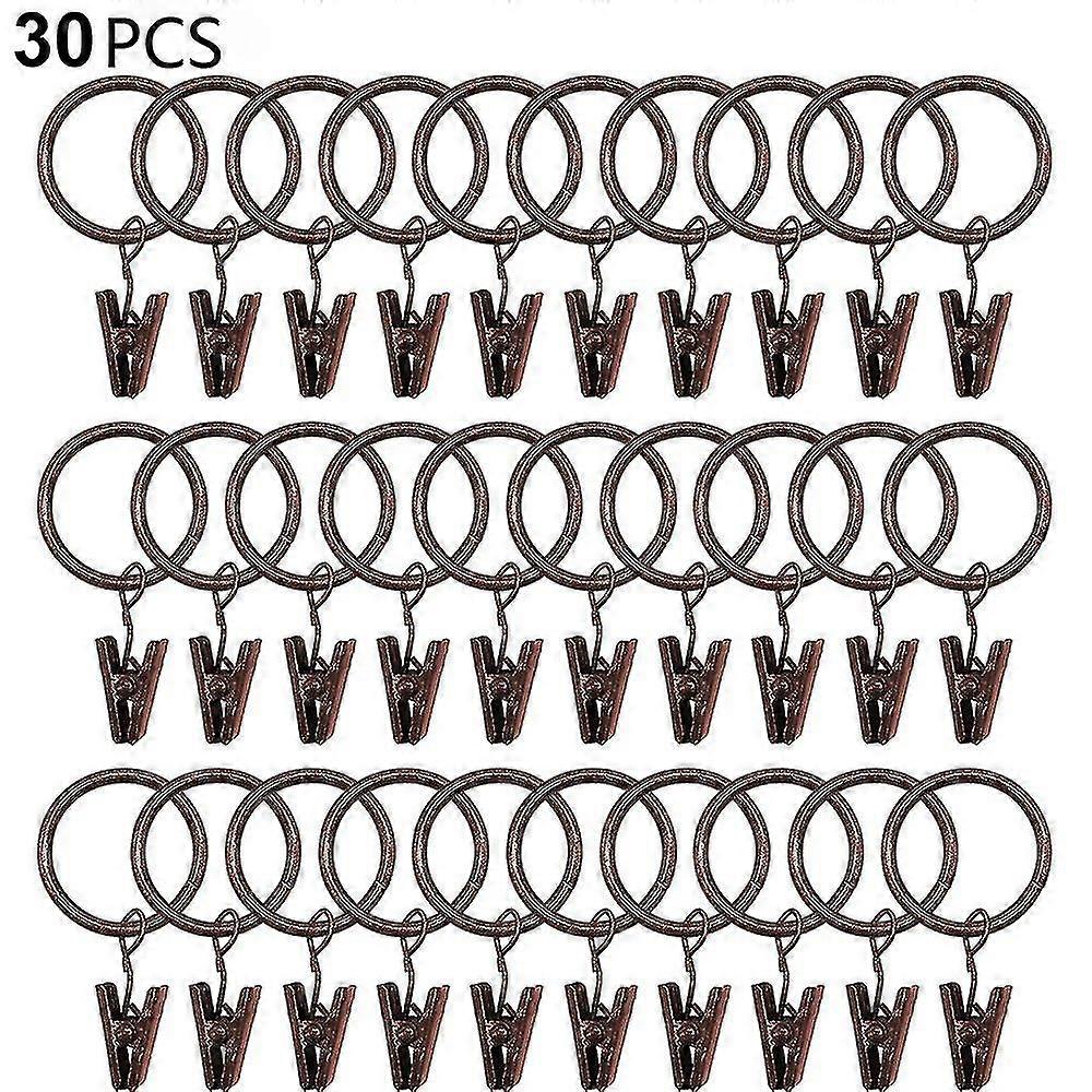 30 Pcs Curtain Rings With Clips, Strong Drapery Clips Hooks 3.5mm25mm