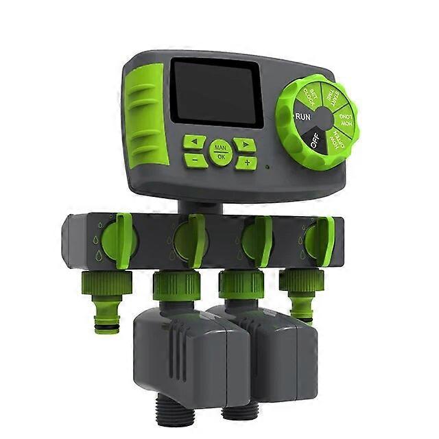 Water Timers Automatic 4-Zone LCD Display Watering Timer Irrigation System Garden Water Timer Controller With 2 Solenoid Valves