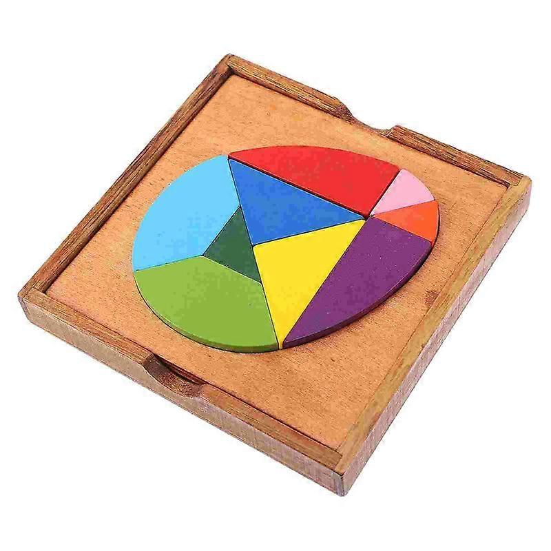 Toddler Stacking Toy Egg Tangram Jigsaw Colorful Multi-function Puzzle Toys Wood Brain Development