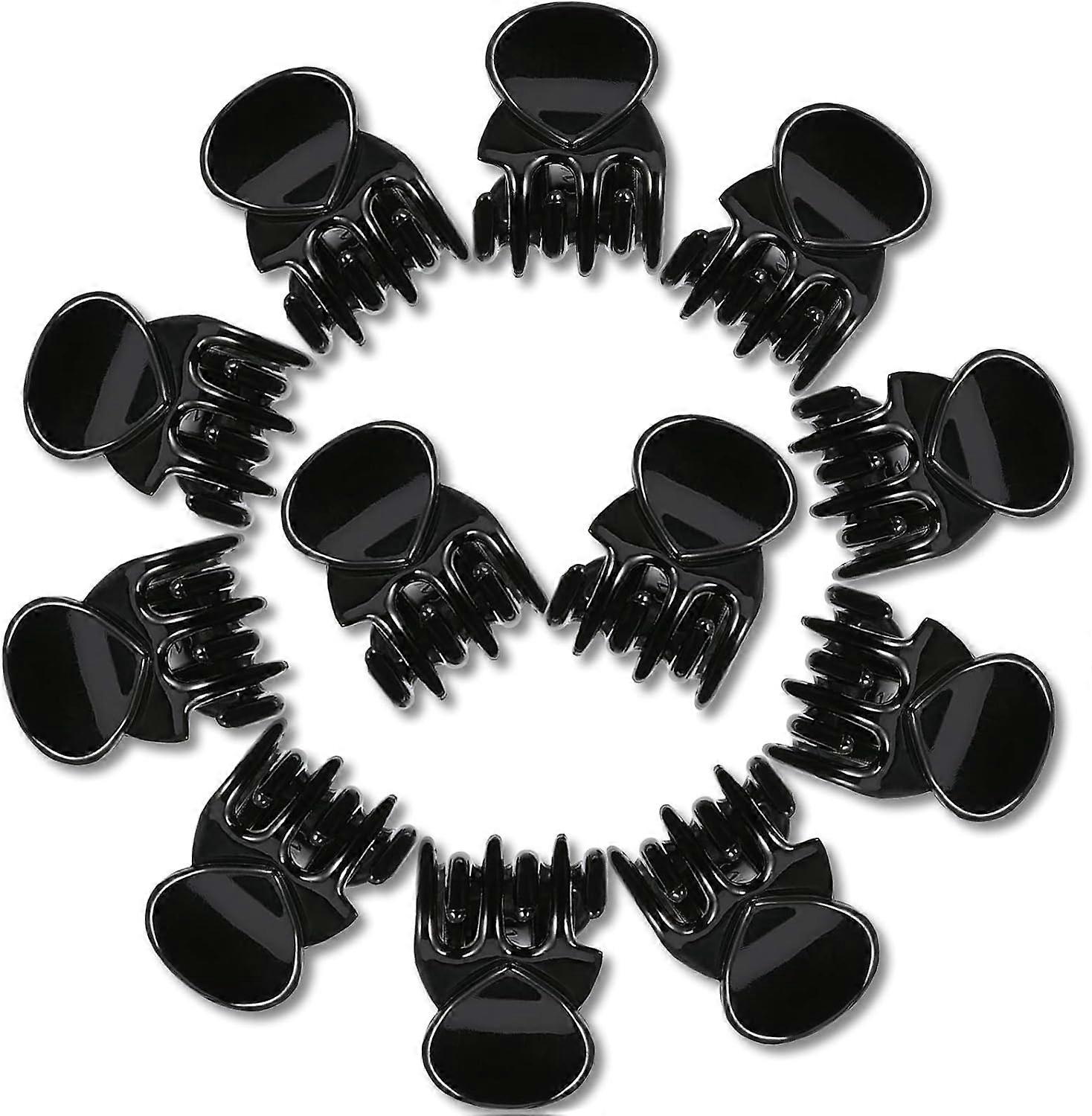 12 PCS mini plastic hair clipsblack